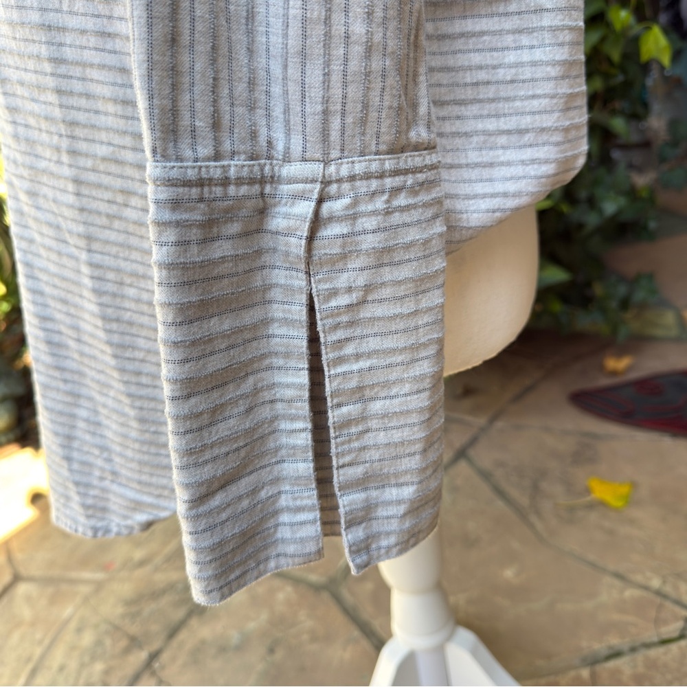 Madewell Light Gray Striped Split-Neck Tunic - image 3
